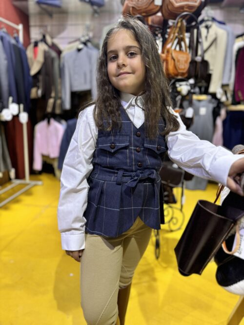 Chaleco cuadros niña
