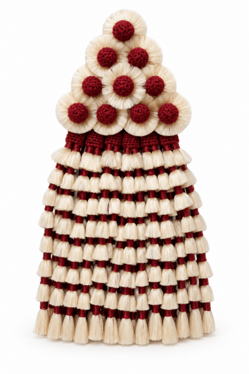Mosquero seda beige/burdeos
